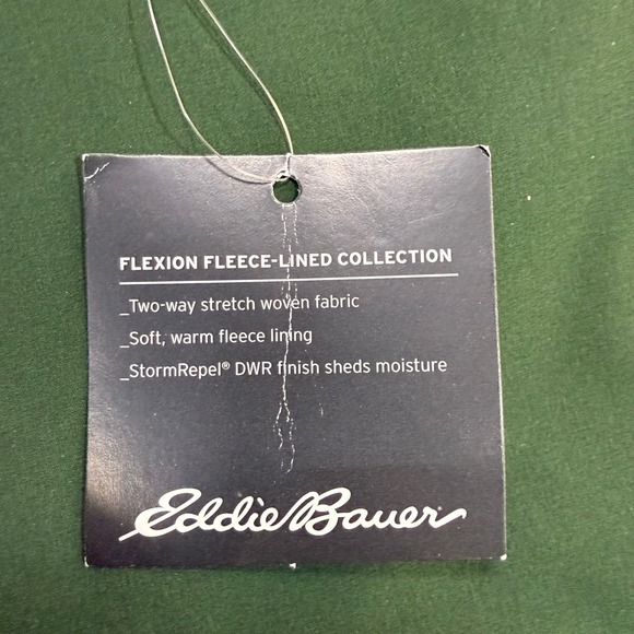 NWT Eddie Bauer 16 Tall Flexion Lined Pant Green Active Winter Utility Outdoor - Picture 7 of 12